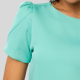 Women's Crew Neck Tulip Sleeve Scrub Top