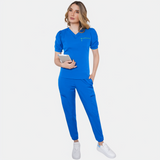 Women's V-neck One Upper Left Pocket Scrub Top