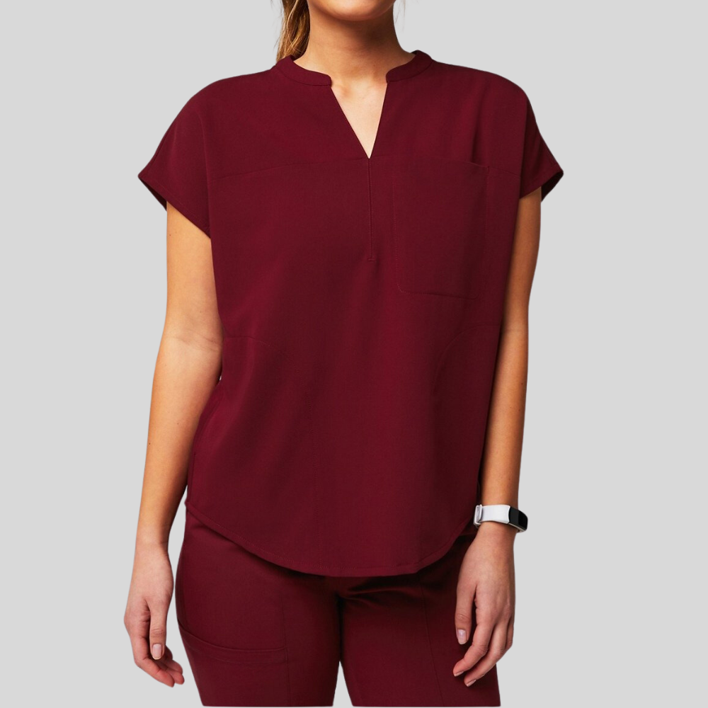 V-neck Three Pockets Scrub Top