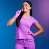 Women's V-neck Sporty Look Scrub Top