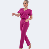 Women's Side Elastic Waistband Slim Fit Scrub Pant