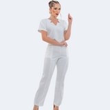 Women's Side Elastic Waistband Slim Fit Scrub Pant