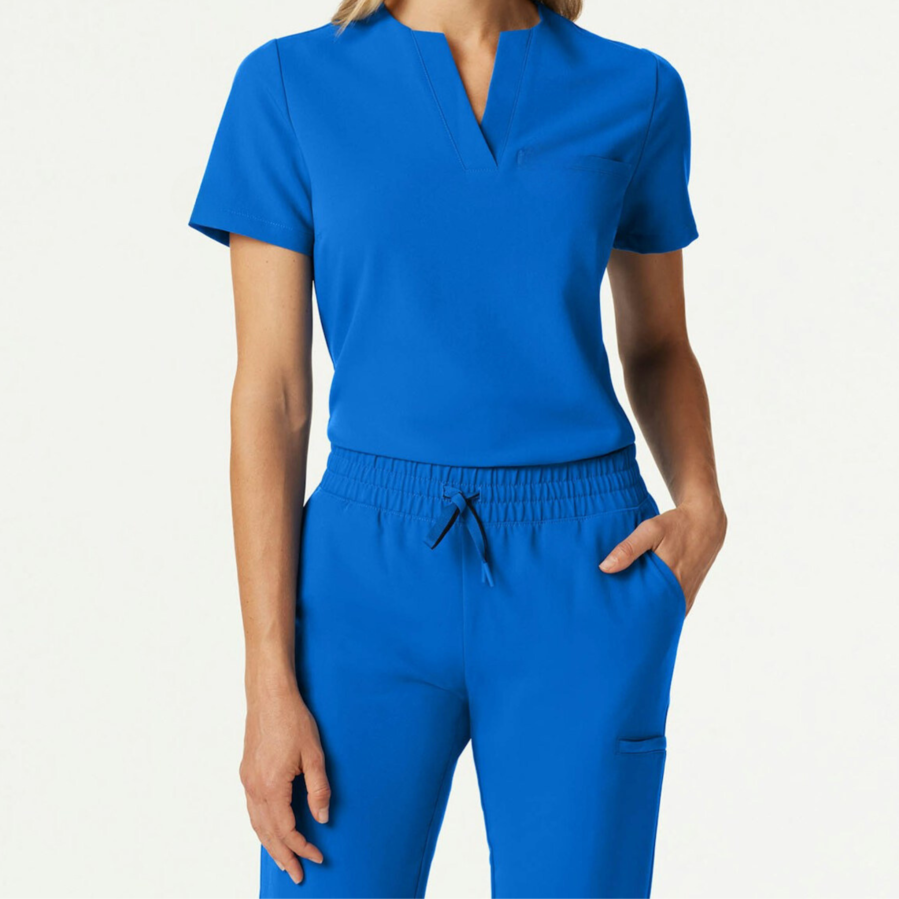 Women's V-neck One-Pocket Slim Scrub Top