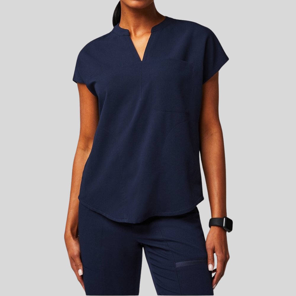 V-neck Three Pockets Scrub Top