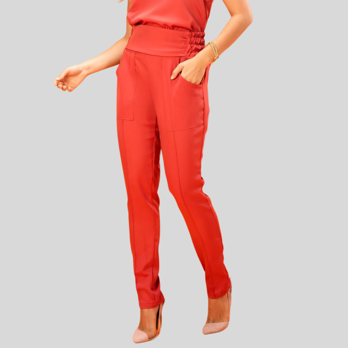 Women's Elastic Waist Slim Fit Scrub Pant