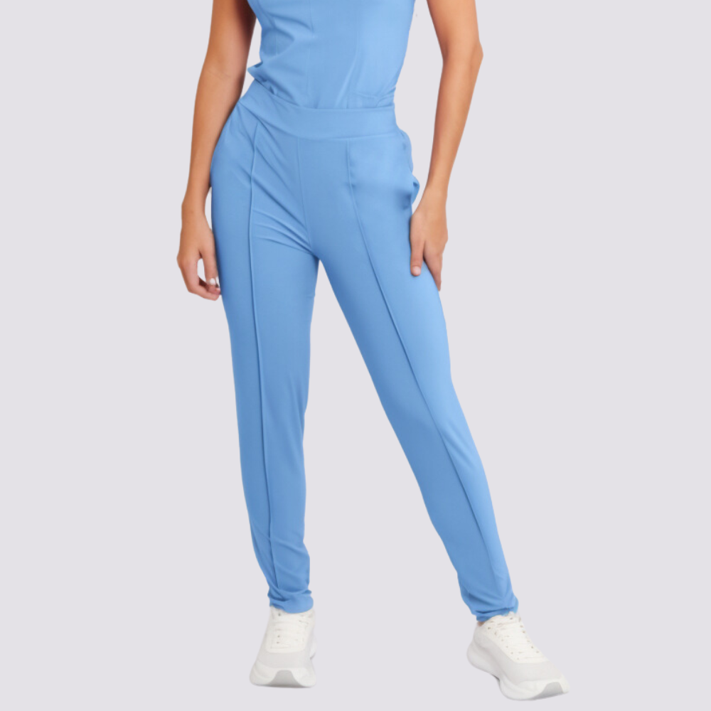 Women's High-waisted Plain Front Scrub Pant