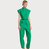 Women's Stand-up Collar Side Pockets Jumpsuit