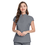 Abigail Mandarin Collar Scrub Top