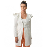 Women's V-neckline Long Sleeves with Hem Lab Coat