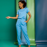 Women's Crew Neck Tulip Sleeve Scrub Top