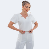 Women's V-Neck with Details Slim Fit Scrub Top