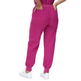 Barbara Eight-Pocket Jogger Scrub Pants with adjustable drawcord and vibrant drawstring.