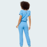 Women's Elastic Waist With Button Slim Fit Scrub Pant