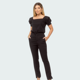 Women's Modern Elastic Waistband Tie Scrub Pant