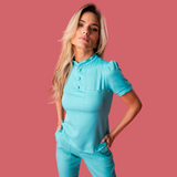 Women's Princess Sleeve Shirt Style Scrub Top