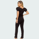 Women's Modern Elastic Waistband Tie Scrub Pant