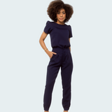 Women's Elastic Waist With Button Slim Fit Scrub Pant