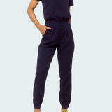 Women's Elastic Waist With Button Slim Fit Scrub Pant