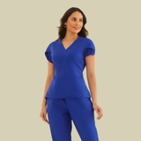 Women's Tulip Sleeve V-neck Scrub Top