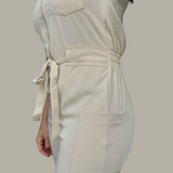 Women's Polo Neck Puff Sleeve Jumpsuit