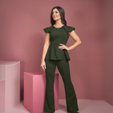 Women's Peplum-cut Slim Fit Scrub Top