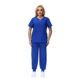 Cleo Scrub Set featuring a classic fit and cross design V-neck, ideal for healthcare professionals.