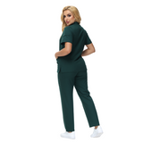 Alison Four-Pocket Scrub Top with mandarin collar and functional design.