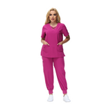 Cleo Scrub Set featuring a classic fit and cross design V-neck, ideal for healthcare professionals.