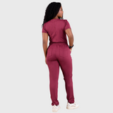 Women's Elastic Waistband Lace-up Details Scrub Pant