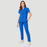 Women's Mostra Collar Two Side Pockets Scrub Top