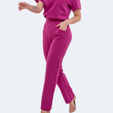 Women's Side Elastic Waistband Slim Fit Scrub Pant