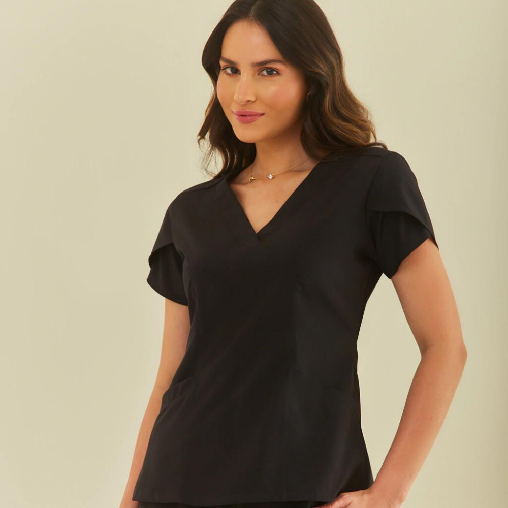 Women's Tulip Sleeve V-neck Scrub Top