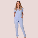 Women's V-neck Puff Sleeve Jumpsuit