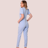 Women's V-neck Puff Sleeve Jumpsuit