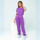 Women's Crew Neck Tulip Sleeve Scrub Top