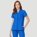 Women's Mostra Collar Two Side Pockets Scrub Top