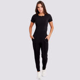 Women's High-waisted Plain Front Scrub Pant