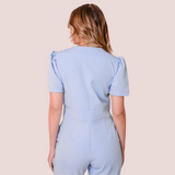 Women's V-neck Puff Sleeve Jumpsuit