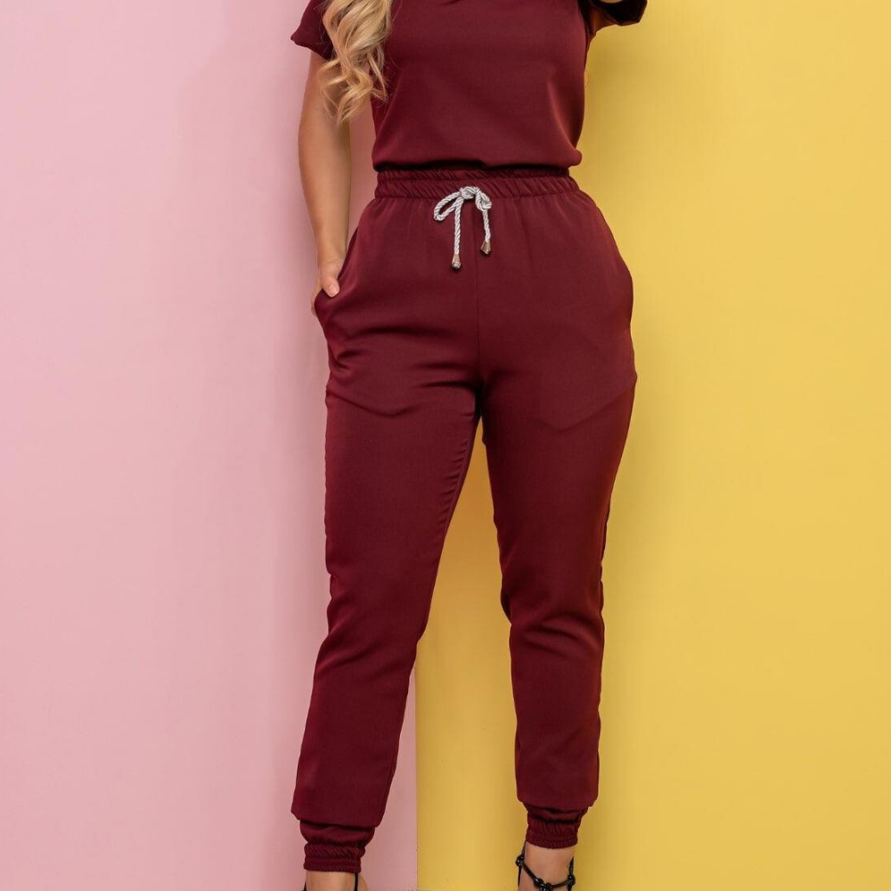 Women's Elastic Waist Cuffed Scrub Pant