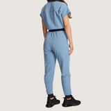 Women's Multiple Pockets Zipper Front Cap Sleeves Jumpsuit