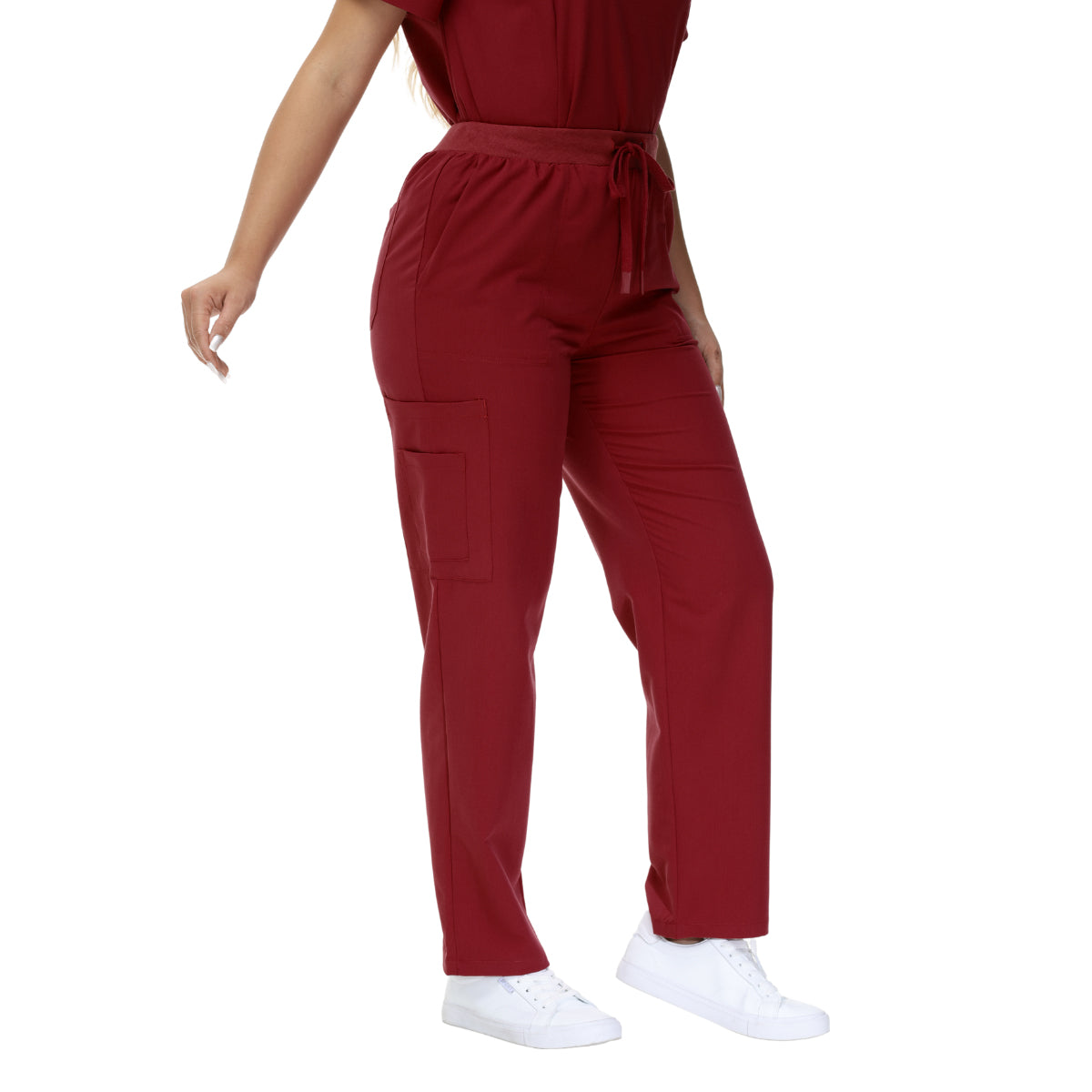 Beata Six-Pocket Straight Scrub Pants with adjustable drawcord and vibrant design.