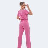 Women's Side Elastic Waistband Slim Fit Scrub Pant