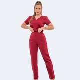 Women's V-Neck with Details Slim Fit Scrub Top