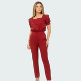 Women's Modern Elastic Waistband Tie Scrub Pant