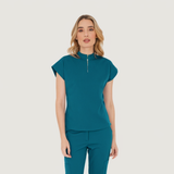 Women's Zipper Scrub Top