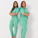 Women's Back Elastic Waistband Side and Back Pockets Scrub Pant