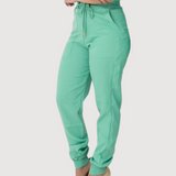 Women's Back Elastic Waistband Side and Back Pockets Scrub Pant