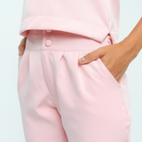 Women's Elastic Waist With Button Slim Fit Scrub Pant