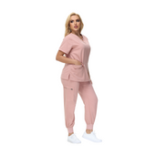 Cleo Scrub Set featuring a classic fit and cross design V-neck, ideal for healthcare professionals.