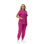 Cleo Scrub Set featuring a classic fit and cross design V-neck, ideal for healthcare professionals.